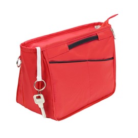 Joqixon Bag Organiser Bag in Bag, Nylon Handbag Organiser with Zip, Inner Pockets for Handbags, Women's Cosmetic Bag, Bag Organiser, red, Pocket organiser