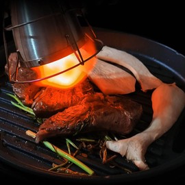 Yusat Culinary Torch Attachment Smokeless 304 Stainless Steel Flame Thrower for Searing, Melting, Baking