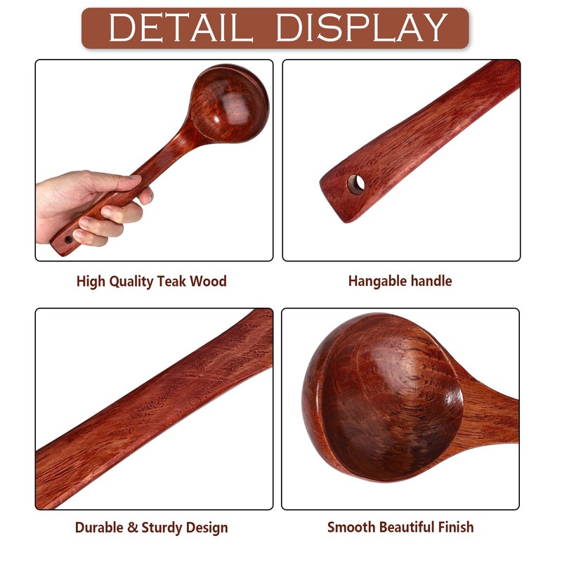 Soup Spoons Set of 3 Wooden Goods Spoons (Wood)