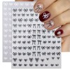 IDDFEVE Bow Nail Art Stickers - White Black Mini Bow