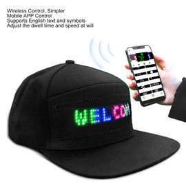 Locadence LED Hats, Display Message Bluetooth Editable Cool Hat,Detachable LED Display Screen Smart Hat, Size Adjustable with Removable Screen, Baseball Cap