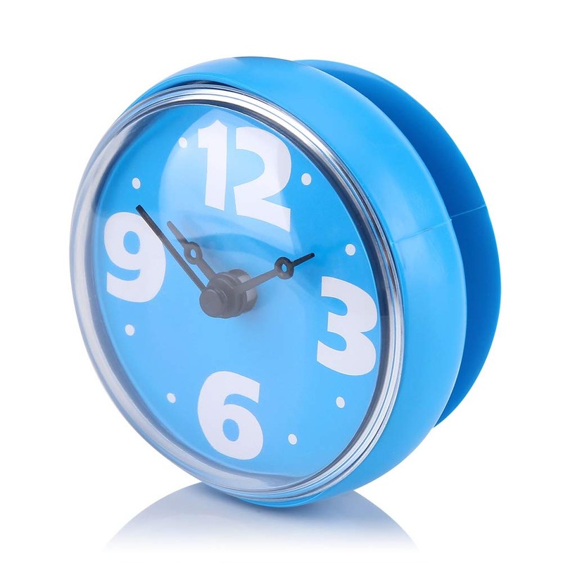 Denash Shower Waterproof Wall Clock, Bathroom Kitchen Washroom Suction Cup