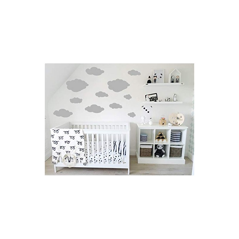 Set of 11 Clouds Wall Sticker Clouds Sky (Baby Blue)