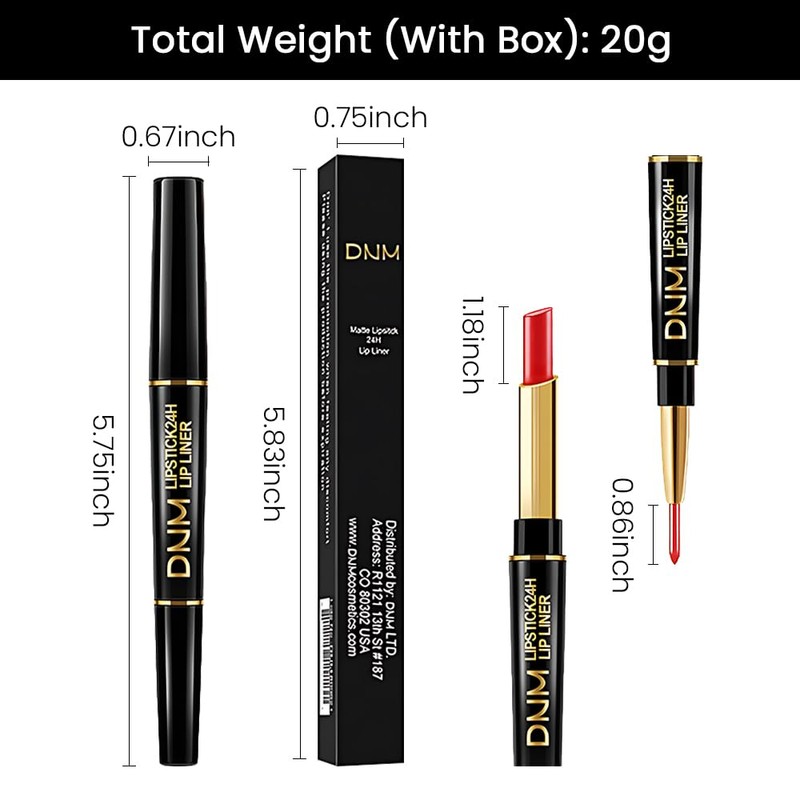 evpct 1Pcs Red Velvet Matte Lip Liner and Lipstick Combo