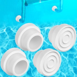 Colingmill 4 Pack Pool Ladder Bumpers for Inground Pool Ladder Silicone End Plugs Fit 1.9" Standard Swimming Pools Protective Ladders Plugs for Inground Swimming Pools Ladders Step End Caps(White)