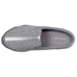 Easy Spirit Women's Travelsparkle Clog, Grey/Silver, 8.5