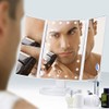 Espejo de Mesa, Espejo de Maquillaje Tríptico con Aumentos 1x,