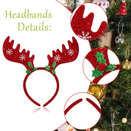 STHGDONA 12 Pieces Christmas Headbands with Different Designs Christmas Party Holiday Headbands for Kids Women Men Christmas and Holiday Parties Christmas Party Favors