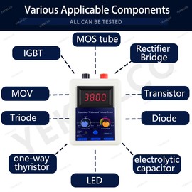 0-3800V Withstand Voltage Tester IGBT Transistor Diode Tester MOS Triode MOV SMD LED Voltage Capability Tester (NY38 and SMD Clips)