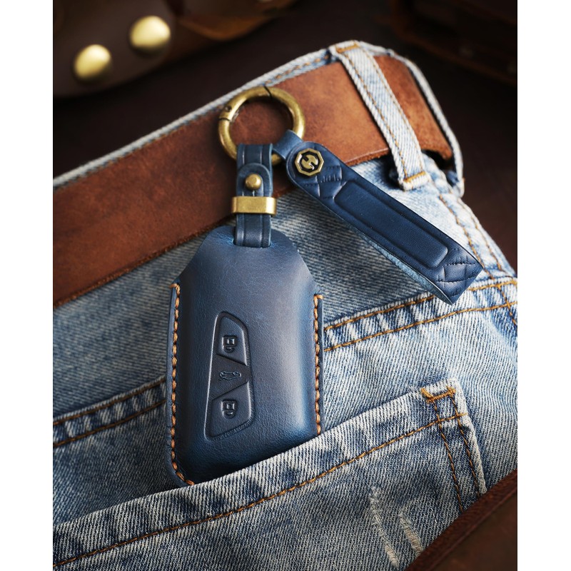 TECART Leather Smart Car Key Case Fits VW Golf 8