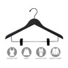 Quality Wooden Skirt Hangers 50 Pack, Solid Wood Pant Hanger