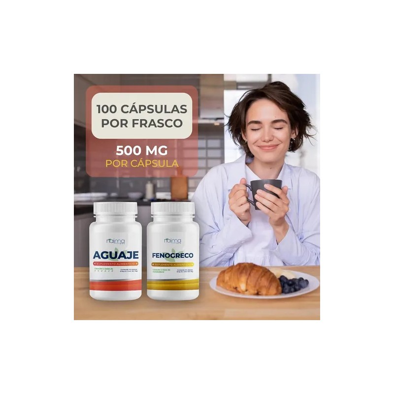 Aguaje Y Fenogreco Pack 100 Capsulas Por Frasco 100% Natural