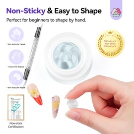 SAVILAND SSProX Super Sculpture Solid Builder Nail Gel for Nails Kit: 30 Days Long Lasting 3D Nail Gel 30 g Clear Hard Gel with 30 g Rhinestone Glue Gel for Nail Extension Nail Art Salon