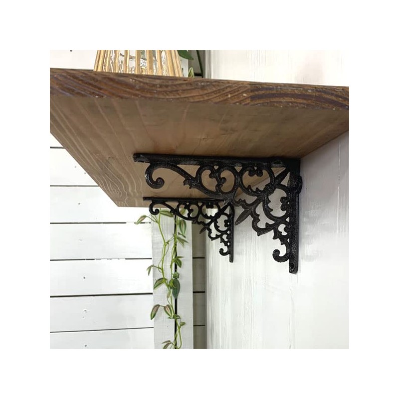 [Set of 2] Shelf Bracket, Iron Antique Style Bracket, Cast