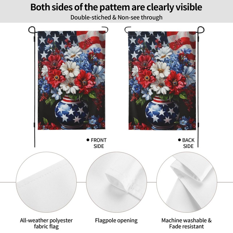 American Flag Garden Flag 12x18 Inch Double Sided Polyester Outdoor