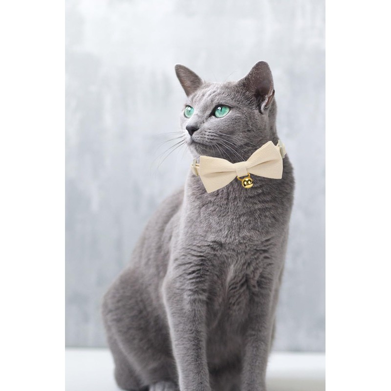Cute Cat Collars With Bow,Quick Release Safty Buckle with Bells,Soft