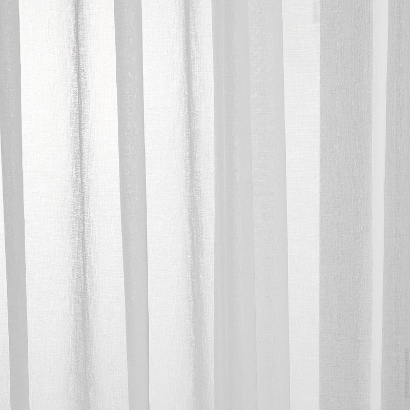 Topfinel Voile Sheer Curtains Linen Structure with Eyelets Translucent Plain