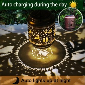 Bunny Solar Lanterns Outdoor Hanging Christmas Lantern as Easter Gifts for Women Mom Grandma Metal Waterproof Garden Decorative Rabbit Solar Garden Lights for Yard,Patio, Lawn,Porch(Rabbit)