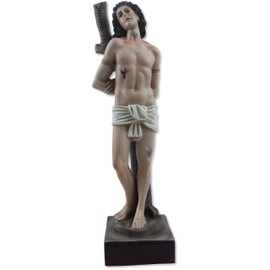 Religious proposals Statue of St. Sebastian. Height 30 cm. Hand painted.