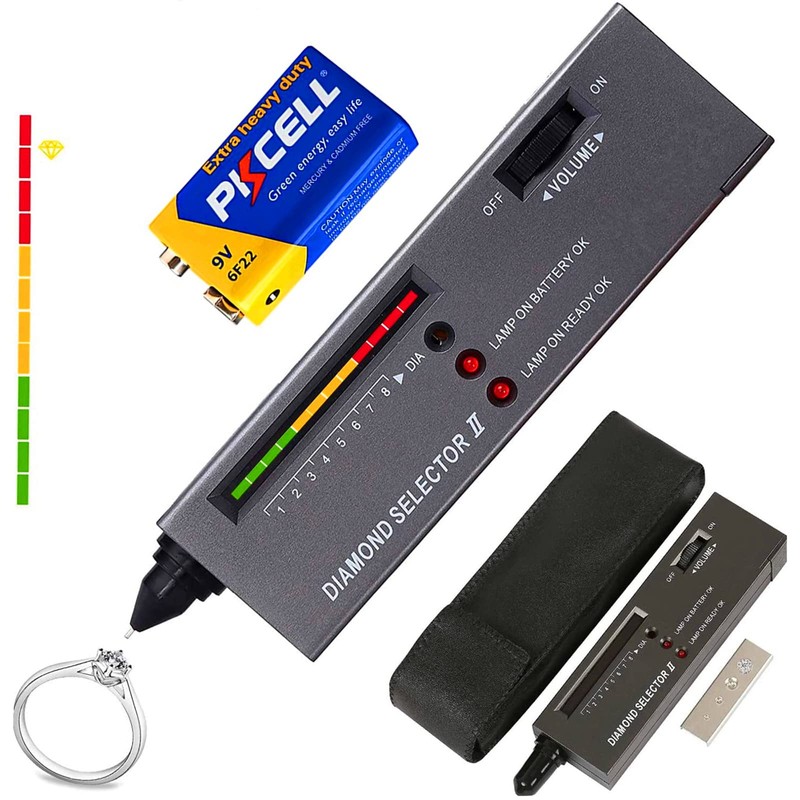 Diamond Tester Pen,Professional Jewelry Diamond Tester+40X Illuminated Jewelry Loop Magnifier,Diamond