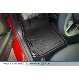 SMARTLINER Custom Fit All Weather Black 2 Row Floor Mat Liner Set Compatible with 2021-2023 Hyundai Elantra (No Elantra GT Models)