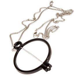 Calabria 2945R Folding Modern Monocle Necklace +3.00 Black Magnifying Jewelry Pendant Chain Magnifier Glass Hanging Eyepiece
