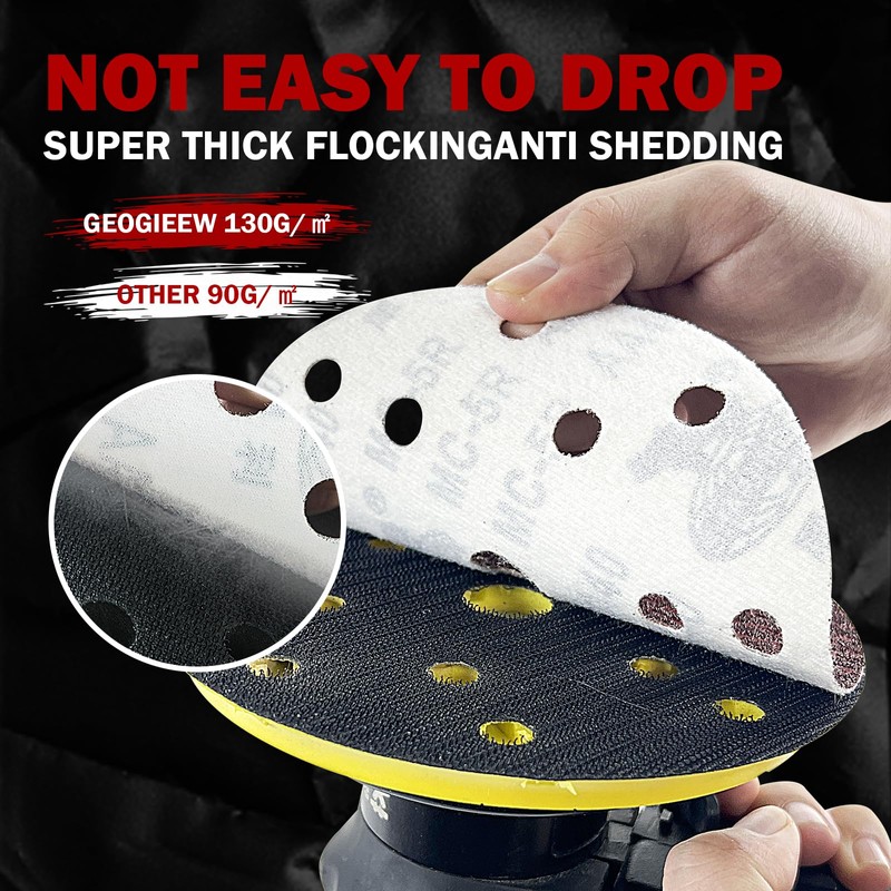 GEOGIEEW 50PCS 150mm Sanding Discs Pads, 6 Inch 15 Hole