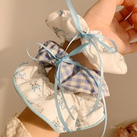 PLwelth 3Pcs Bow Scrunchies for Women Girls Cute Elastic Hair Ties Long Ribbon Hair Scrunchy for Thin Thick Curly Hair Ponytail Holder French Fashion Hair Bands Accessories for Daily Party Decoration