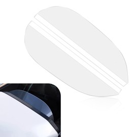 Nowkont Pack-2 Car Rearview Mirror Rain Eyebrow, 7.08" x 1.96" PVC Waterproof Panel to Keep Vision Clear, Reflective Protection Rearview Mirror Invisible Decoration, Universal for Cars (Transparent)