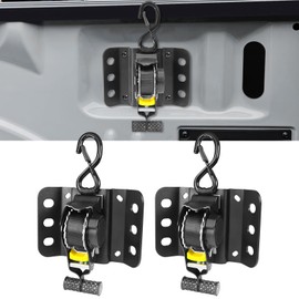 NeaLia Retractable Truck Bed Ratchet Straps for Ford F150 2015-2025, 10 ft Ultimate Ratchet Straps for F-150, Self Retracting Tie Down with Boxlink Plates Mounted Brackets Bed Mount Heavy Duty Bolt on
