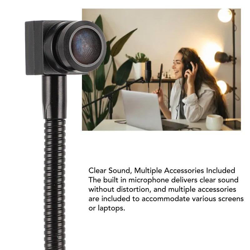 2MP USB Center Webcam, 1080P FHD Middle Screen Webcam, Fixed