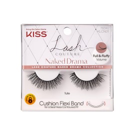KISS Lash Couture Naked Drama False Eyelashes, Tulle', 10 mm, Cushion Flexi Band, Contact Lens Friendly, Easy to Apply, Reusable Strip Lashes, Includes 1 Pair Fake Eyelashes