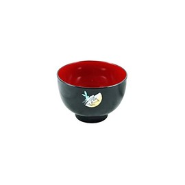 Masawa 73580 Miyako Soup Bowl, Black, Moon Rabbit