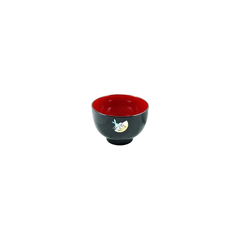 Masawa 73580 Miyako Soup Bowl, Black, Moon Rabbit