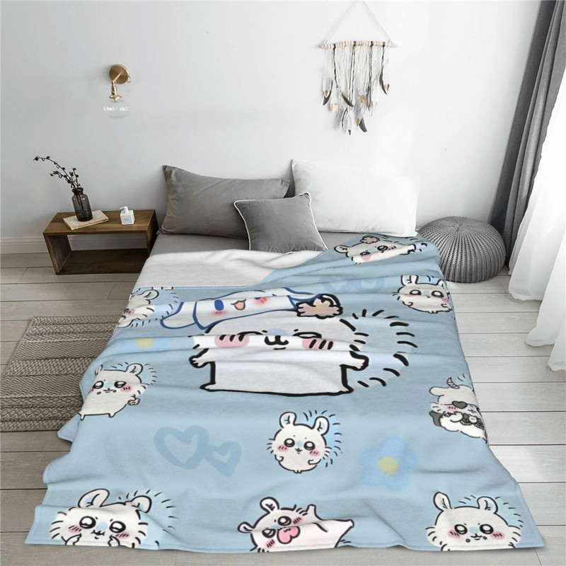 Chiikawa Blanket, Flannel Soft Fluffy Blanket, Single, Dust Mite Resistant,