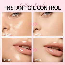 Noerrors Blurring Setting Powder Pink Setting Powder Pressed Jelly Finishing Powder Oil Control Reduce Shine Matte Filter for Face Blur Wrinkles Fine Lines Finishing Makeup Powder for Women Girls