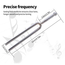 KEQAR 2 x Tuning Forks (A440Hz) Stainless Steel for Standard Instruments, Violins, Guitars, Tuners
