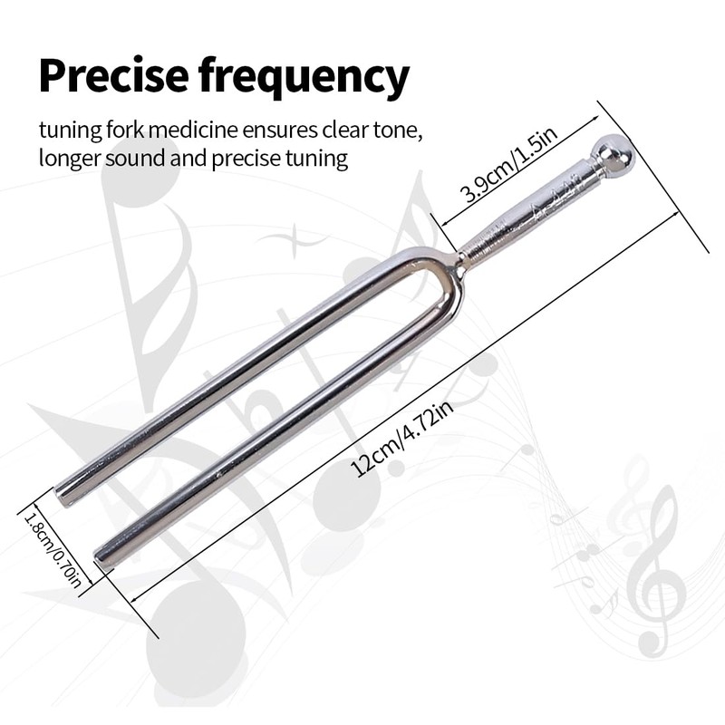 KEQAR 2 x Tuning Forks (A440Hz) Stainless Steel for Standard