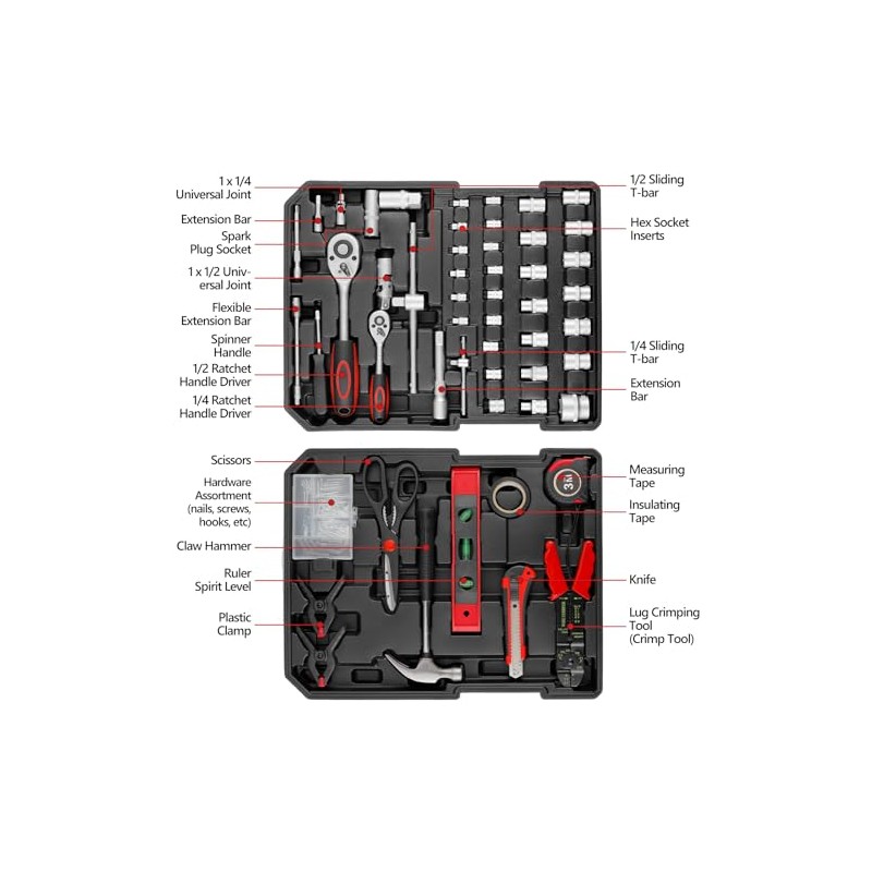 TLGREEN 799pcs Mechanic Tool Set with Aluminum Trolley Case,Home Repair