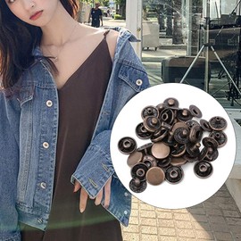 Sheens Snap Fastener Kit, 50 Set Brass Snap Buttons for Leather Shirt Jacket Jeans Bags Luggage Decoration Accessories(Bronze 10mm)