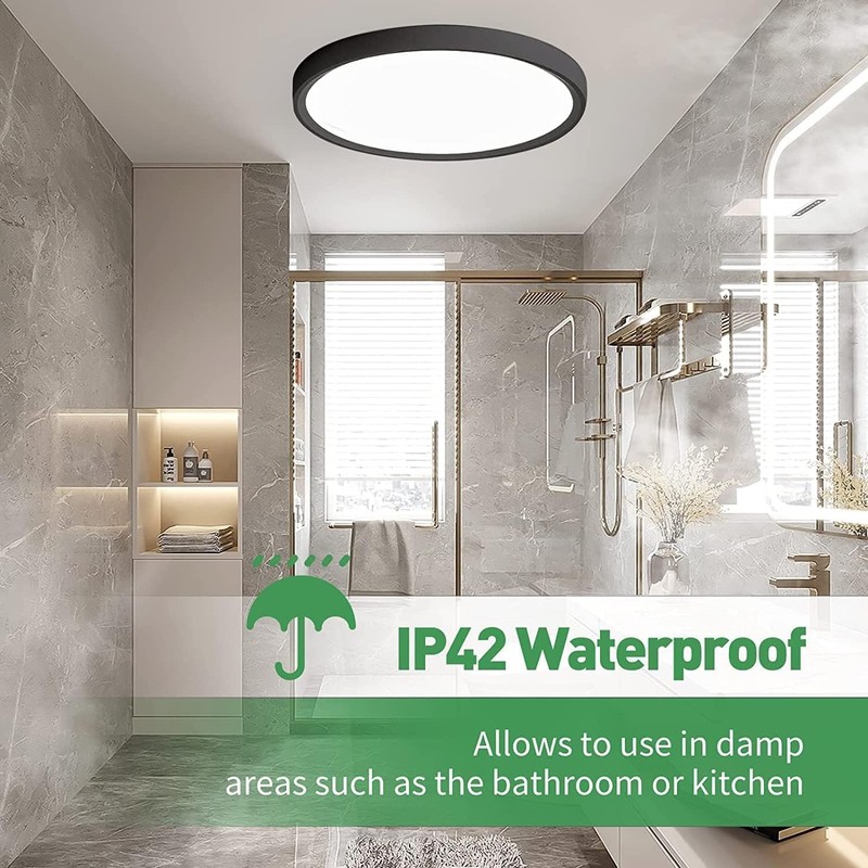 15.8 Inch Dimmable LED Flush Mount Ceiling Light, 32W, 3480LM,