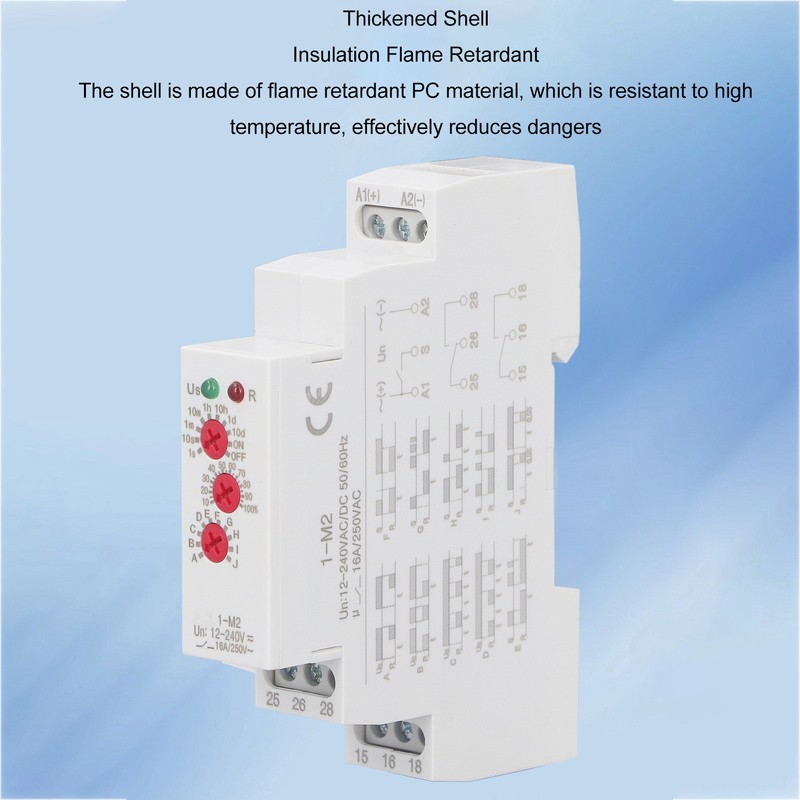 Time Relay Multifunctional Normally Open DIN Rail Delay Timer Switch