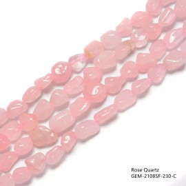 Multi Gemstone Crystal Pebble Nugget Beads 6x8mm 15.5'' Strand Rose Quartz