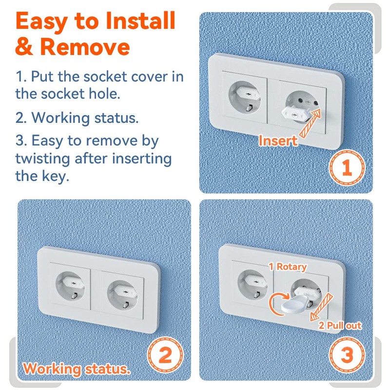 SAFELON 22 + 4 Pack Italian and European Socket Covers,