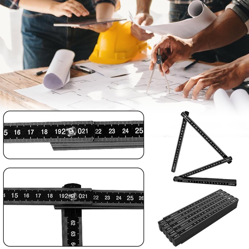Folding Rule, 2 m, Folding Ruler: 6 Pieces, Mini Folding