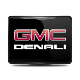 iPick Image, Compatible with - GMC Denali UV Graphic Black Metal Face-Plate on ABS Plastic 2 inch Tow Hitch Cover