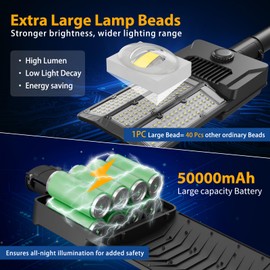 8000W Solar Street Lights Outdoor,Commercial Solar Parking Lot Lights Dusk to Dawn IP67,Solar Outdoor Light with Motion Sensor and Remote Control,Solar Security Flood Lights for Yard,Basketball Court