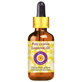 Deve Herbes Liquorice (Licorice) Oil (Glycyrrhiza glabra) with Glass Dropper | Infused | Pure | Non-Sticky | Lightweight | For Skin Blends | Botanical Extract | Men & Women | 15ml