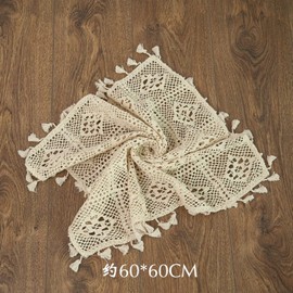 Honra Baby Photoshoots Props Blanket Newborn Photography Crochet Rug Photo Posing Layer Vintage (Cream E)