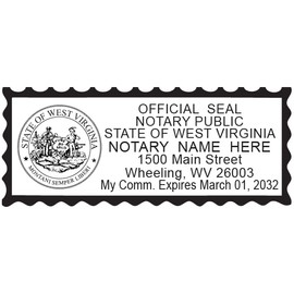 Hubco Purple S-844 Self Inking Notary Stamp - West Virginia